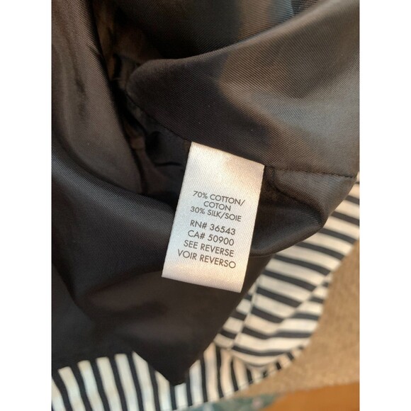 Calvin Klein Dress Womens 2 Sleeveless Fit & Flare Silk V-Neck Black Striped - Picture 7 of 8